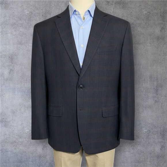 KENNETH COLE 52R Gray Wool Mens Blazer Sport Coat Two Button Jacket Unstuctured - Picture 2 of 15